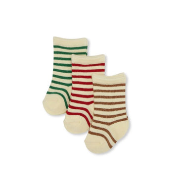 Konges Slojd Christmas Striped Socks 3-pack